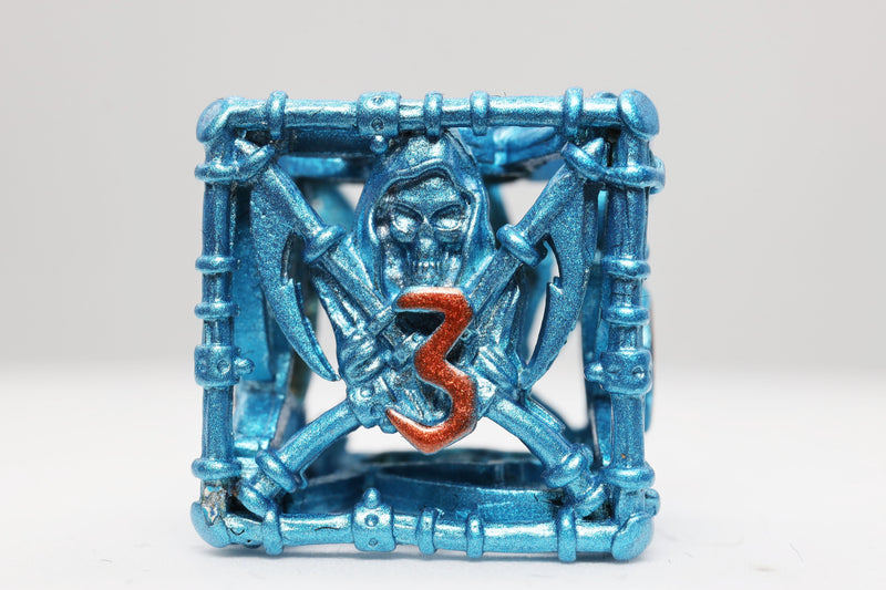 Grim Scythe: Blue - Metal RPG Dice Set