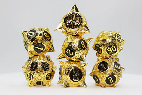 Meteor Storm: Galactic Gold - Metal RPG Dice Set