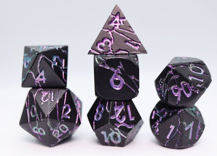 Purple Lighting - RPG Metal Dice Set