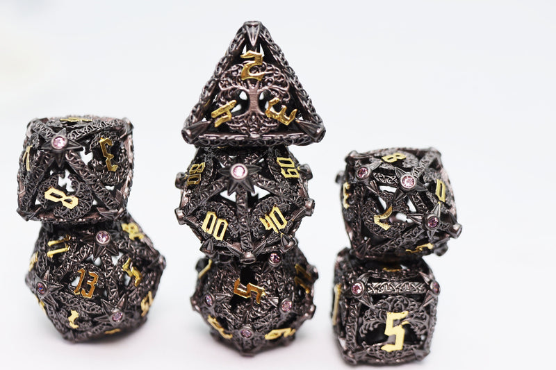 Trees of Virtue: Tree of Vigilance - Hollow Metal RPG Dice Set