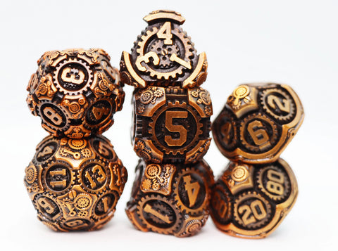 Airship Gears: Drifting Dirigibles - Metal RPG Dice Set