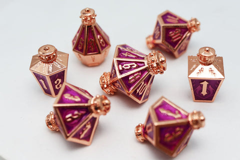 Moonlit Lantern Coppered Voidfire - Metal RPG Dice Set