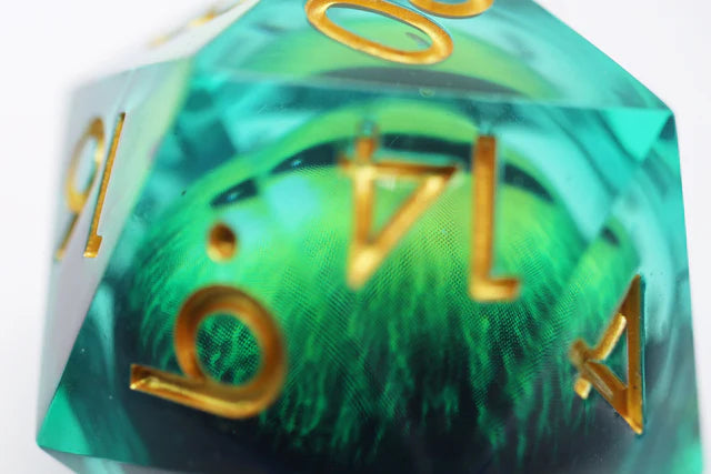 35mm Moving Eye D20 - Green Cyclops Eye