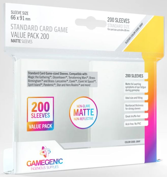 Gamegenic Sleeves: Matte Standard Card Game Value Pack (200)