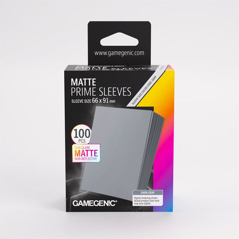Gamegenic Sleeves: Matte Prime Dark Grey (100) (New Packaging)