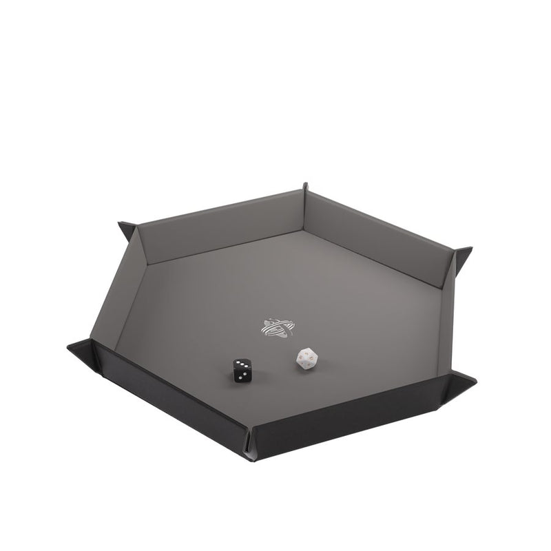 Magnetic Hexagonal Dice Tray: Black/Gray XL