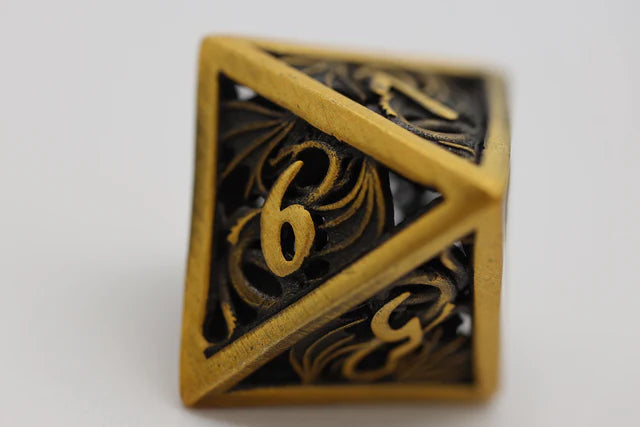 Dragon Essence: Gold - Hollow Metal RPG Dice Set