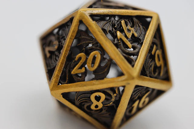 Dragon Essence: Gold - Hollow Metal RPG Dice Set