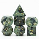 Stone RPG Dice Set Kambaba Jasper - Engraved with Gold