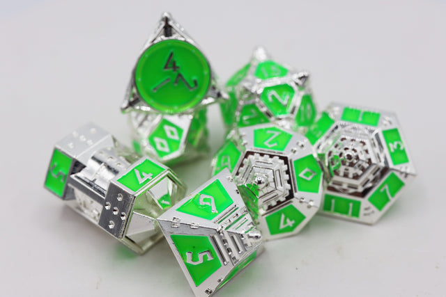 Dice 51: Neon Diamonds - Metal RPG Dice Set