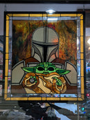 Infinity Art Stained Glass Grogu and the Mandalorian