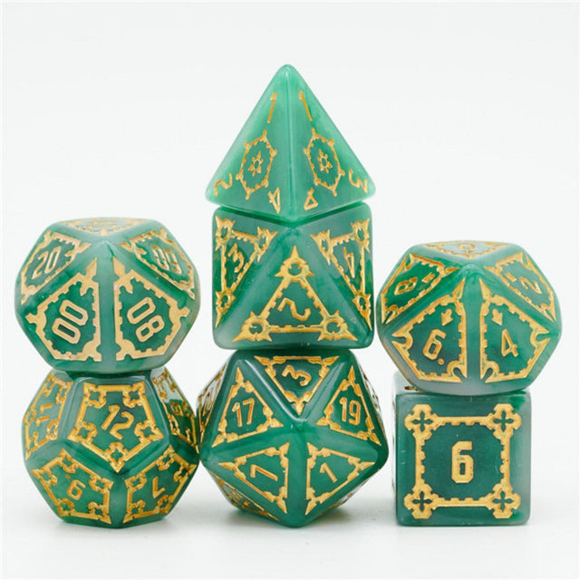 Huge Green Castle RPG Dice Set - 25MM