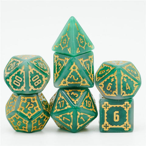 Huge Green Castle RPG Dice Set - 25MM