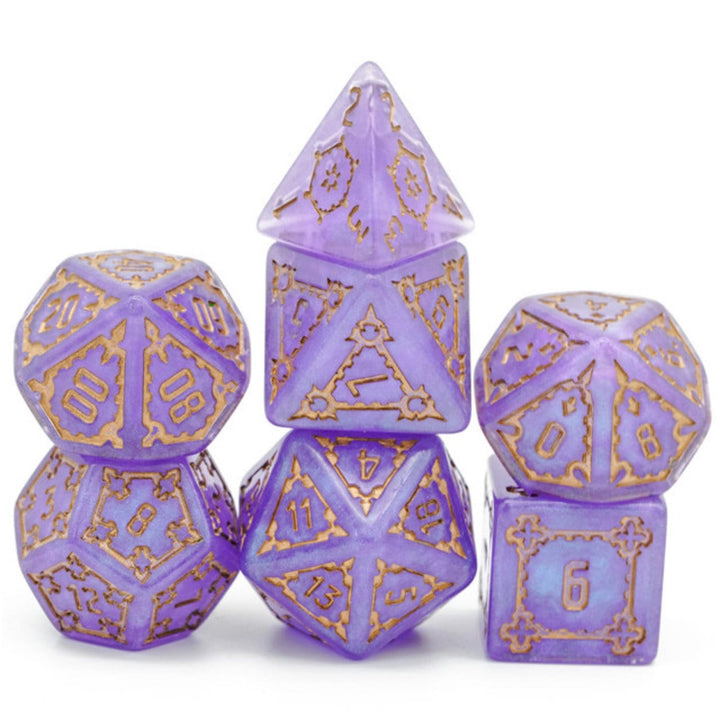 Huge Purple Castle RPG Dice Set - 25MM