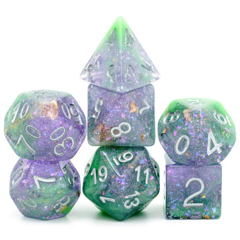 Green & Purple Seabed Treasure RPG Dice Set