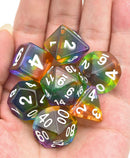 Translucent Rainbow RPG Dice Set