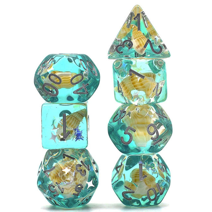 Green Conch RPG Dice Set