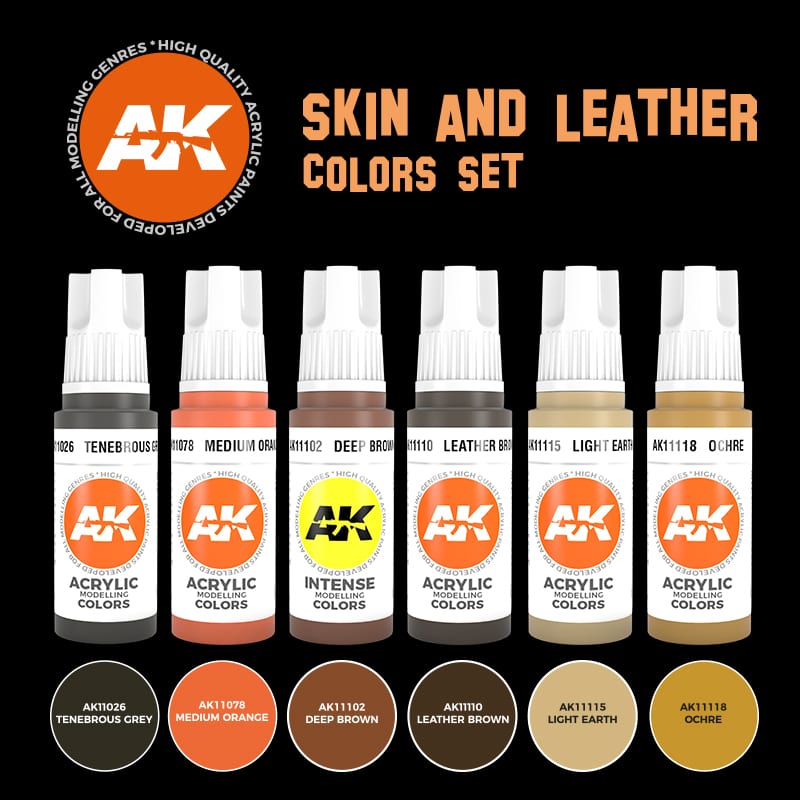 AK Interactive Paint Set 3G Skin and Leather