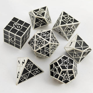 Puzzle Cube: Shades of Gray - Metal RPG Dice Set