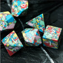 Stone RPG Dice Set Textured Turquoise Pop Art - Engraved