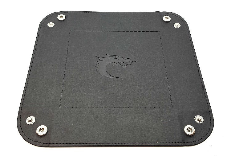 Old School Dice: Square Rolling Tray - Black w/ Black Back