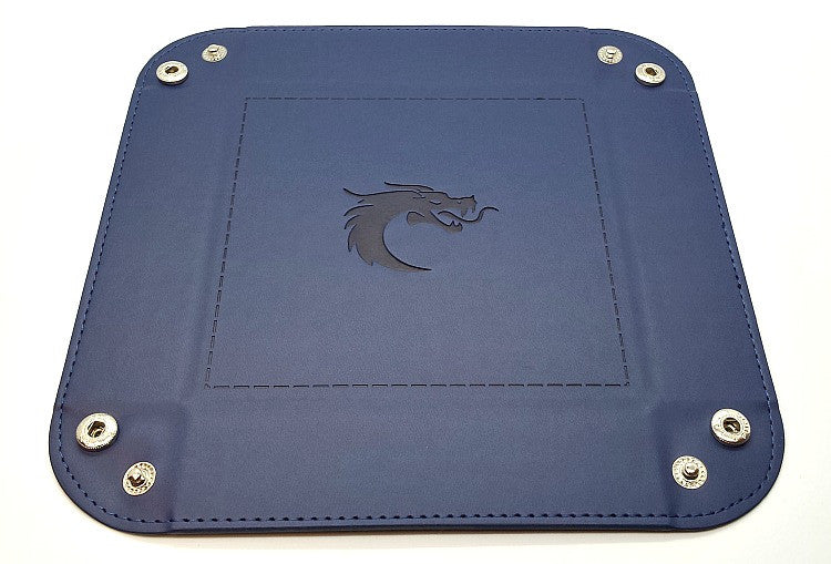 Old School Dice: Square Rolling Tray - Blue w/ Blue Back