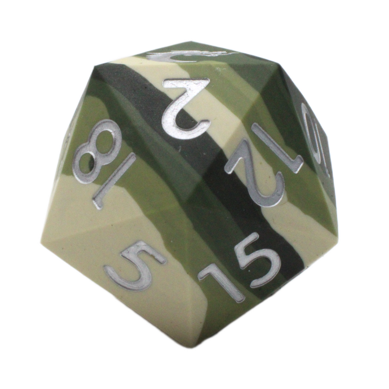 Old School Dice: Silicone 50mm D20 - Camouflage
