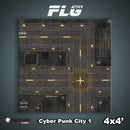 Frontline Gaming Mat 4'x4' Cyberpunk City 1