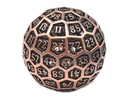 Old School Dice: Hollow Metal 50mm D100 - Dragon's Head - Ancient Bronze