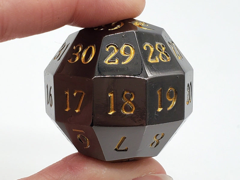 Old School Dice: Metal D40 Spindown - Electric Black