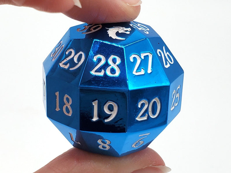 Old School Dice: Metal D40 Spindown - Electric Blue