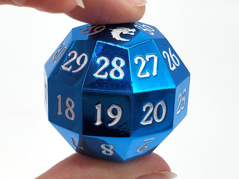 Old School Dice: Metal D40 Spindown - Electric Blue