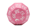 Old School Dice: Metal D40 Spindown - Pink with White