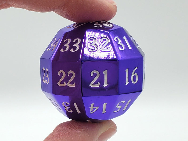 Old School Dice: Metal D40 Spindown - Electric Purple