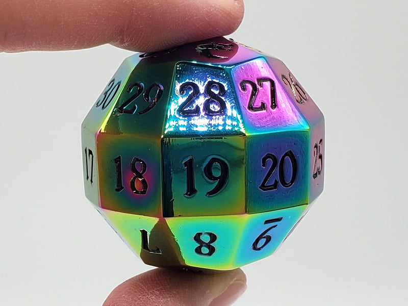 Old School Dice: Metal D40 Spindown - Rainbow