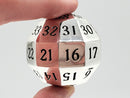 Old School Dice: Metal D40 Spindown - Silver with Black