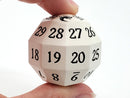 Old School Dice: Metal D40 Spindown - White with Black