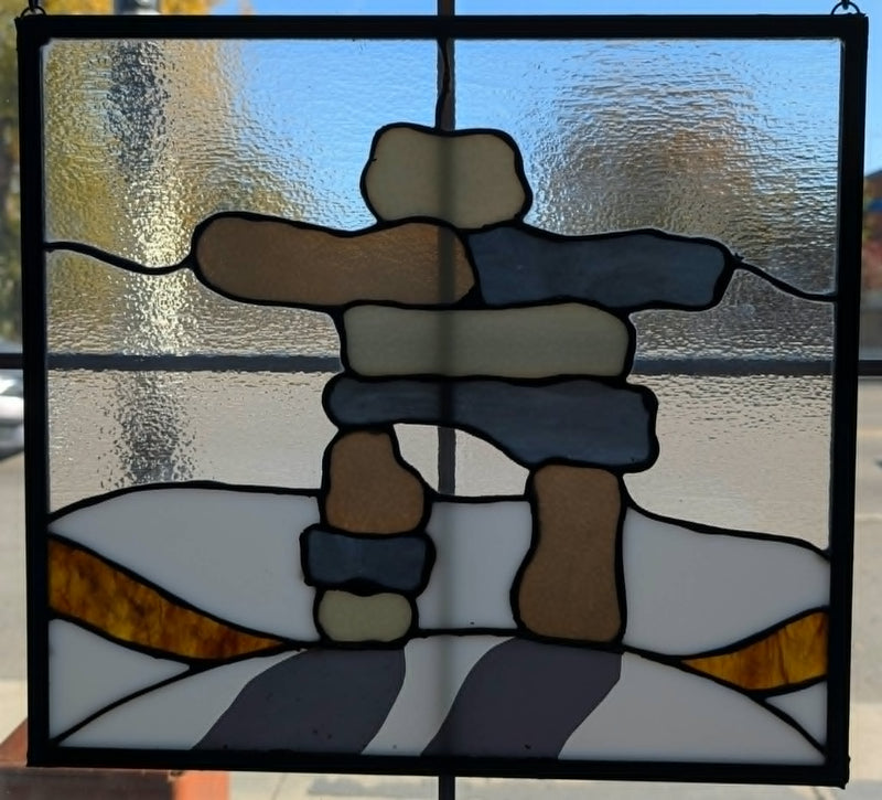 Infinity Art Stained Glass Inukshuk