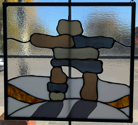 Infinity Art Stained Glass Inukshuk