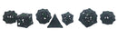 Old School Dice: Hollow Metal 7 Piece Set - Dragon - Black With Green