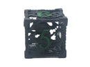 Old School Dice: Hollow Metal 7 Piece Set - Dragon - Black With Green