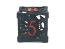 Old School Dice: Hollow Metal 7 Piece Set - Dragon - Black With Orange
