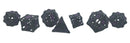 Old School Dice: Hollow Metal 7 Piece Set - Dragon - Black With Purple