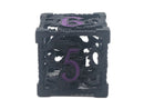Old School Dice: Hollow Metal 7 Piece Set - Dragon - Black With Purple