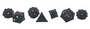 Old School Dice: Hollow Metal 7 Piece Set - Dragon - Black With Red