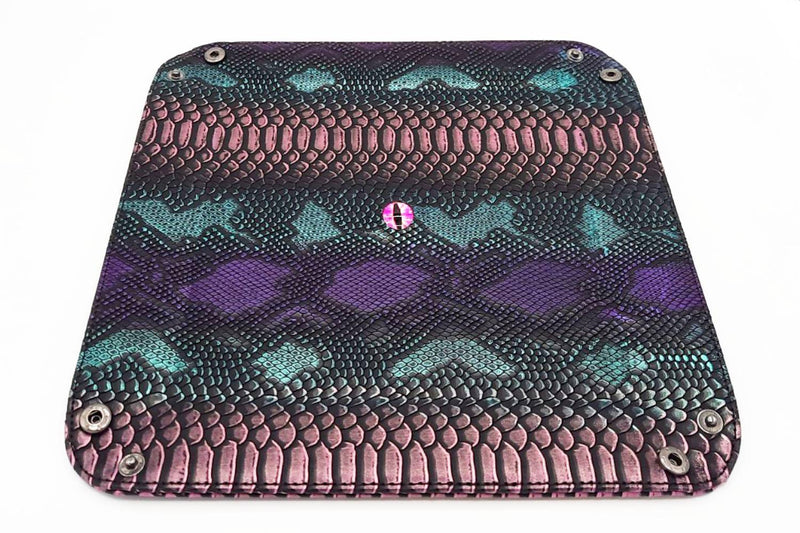 Old School Dice: Dragon Eye Rolling Tray - Spectral Dragon - Purple & Green