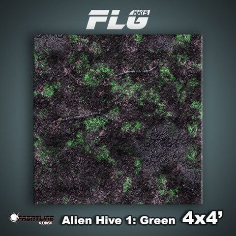 Frontline Gaming Mat 4'x4' Alien Hive Green