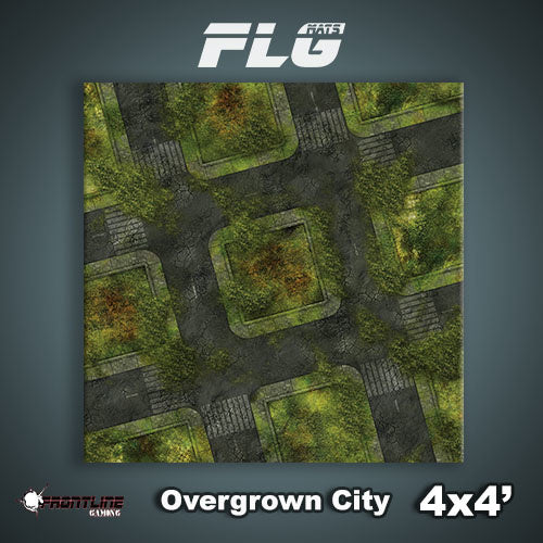 Frontline Gaming Mat 4'x4' Overgrown City