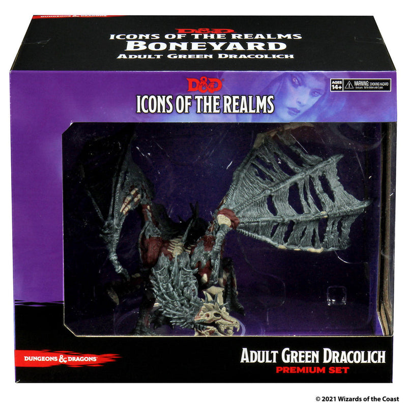 D&D Minis Icons of the Realms Boneyard Premium set: Green Dracolich