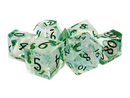 Old School Dice: Sharp Edged Poly Dice Set - Green Ice